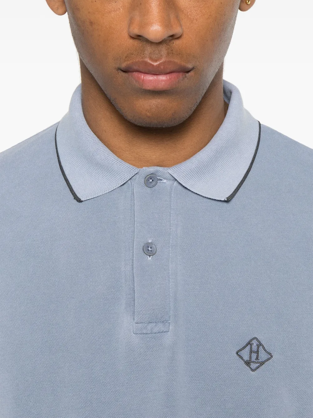 Herno Poloshirt met geborduurd logo Blauw