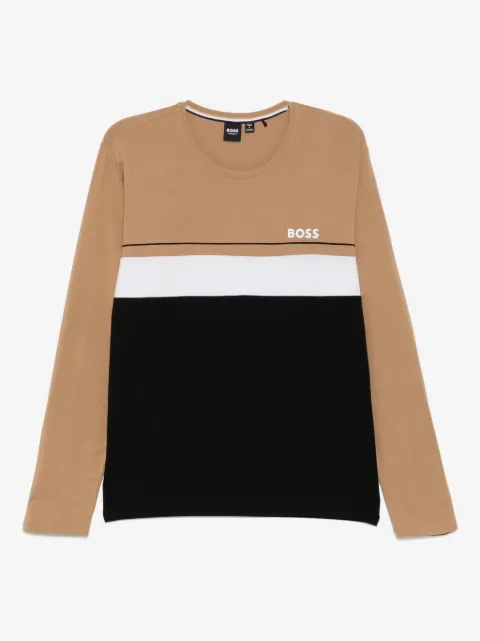 BOSS logo-print long-sleeves T-shirt