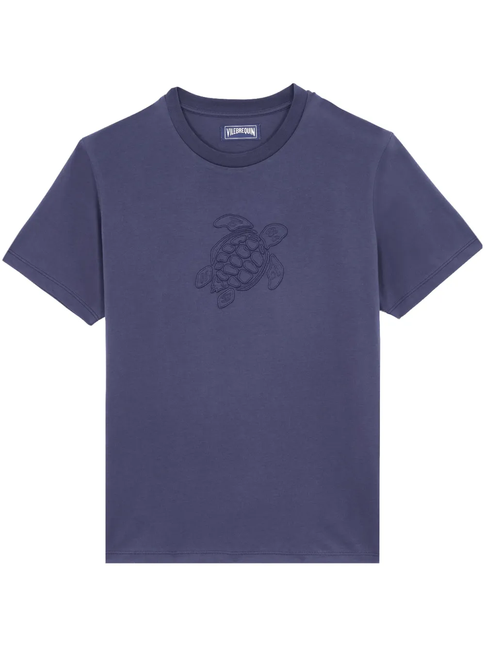 Turtle-embroidered cotton T-shirt