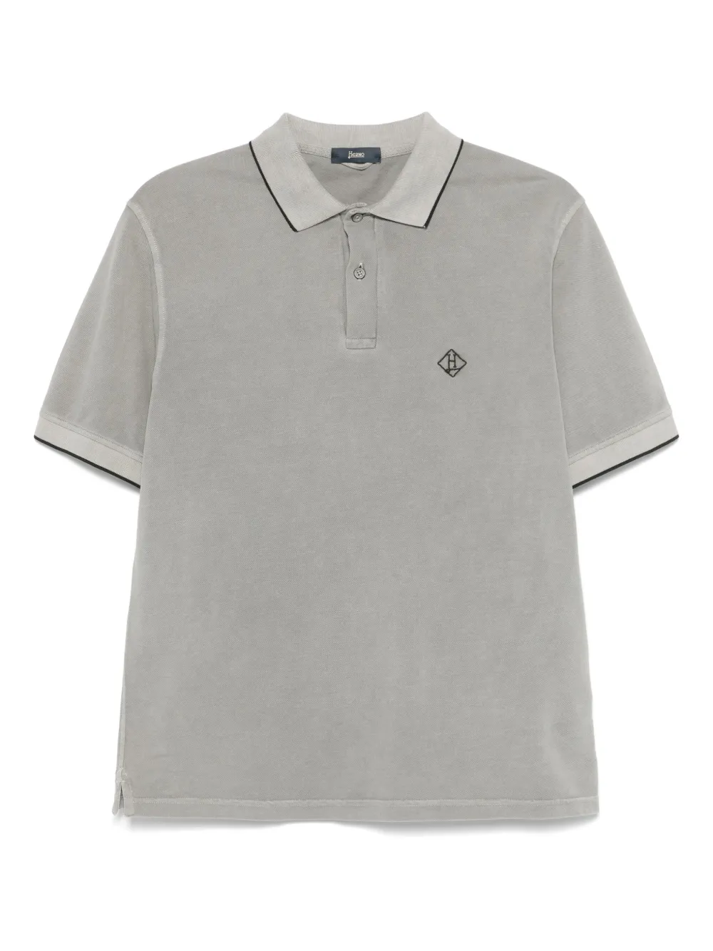 Herno logo-embroidered polo shirt | Brown | Image 1