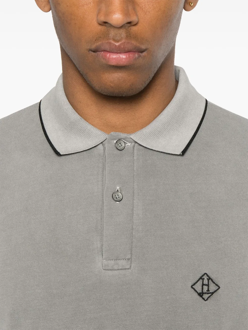 Herno Poloshirt met geborduurd logo Bruin