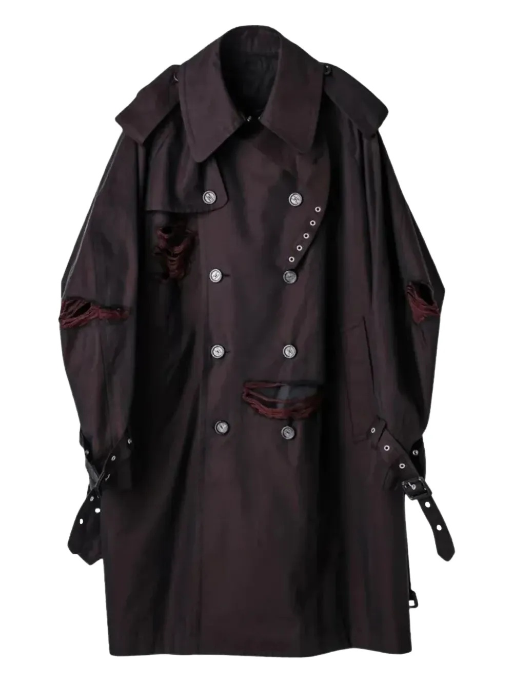 Takahiromiyashita The Soloist double-breasted "Black" trench coat Zwart