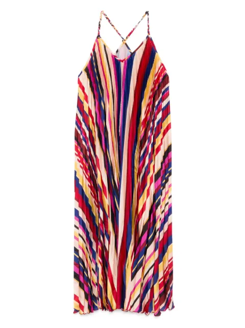 FARM Rio vestido midi con rayas diagonales