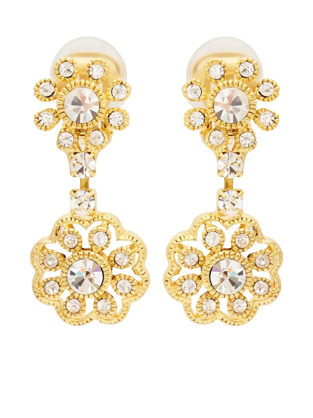 flower-detailing earrings
