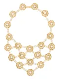 Kenneth Jay Lane Flower Cluster Bib necklace - Gold