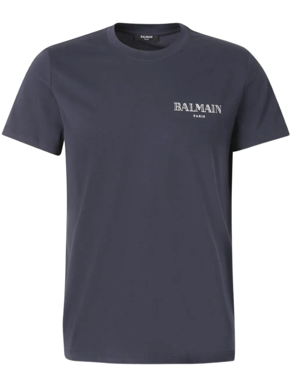 Balmain Short Sleeves Round Neck Straight Hem In Blue