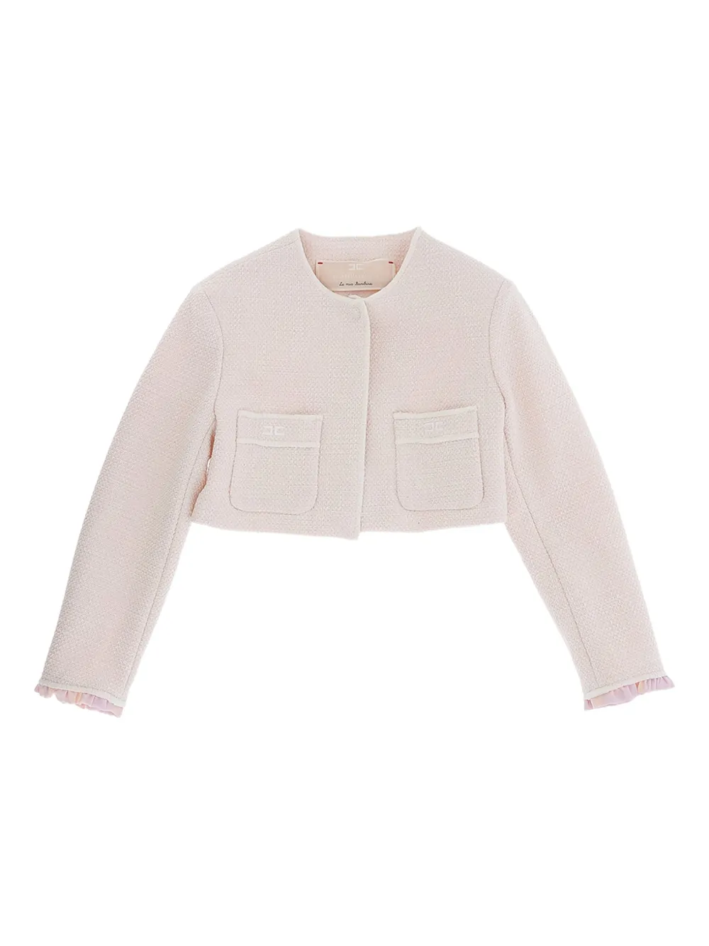 Elisabetta Franchi La Mia Bambina Tweed jack van katoenblend Roze