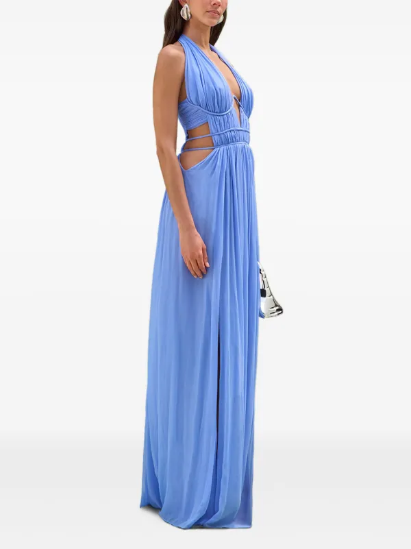 cult gaia blue feather dress DOE GOWN main image 1