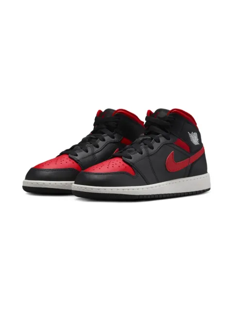 Jordan Kids Jordan 1 Mid "Black/Summit White/Varsity Red" sneakers