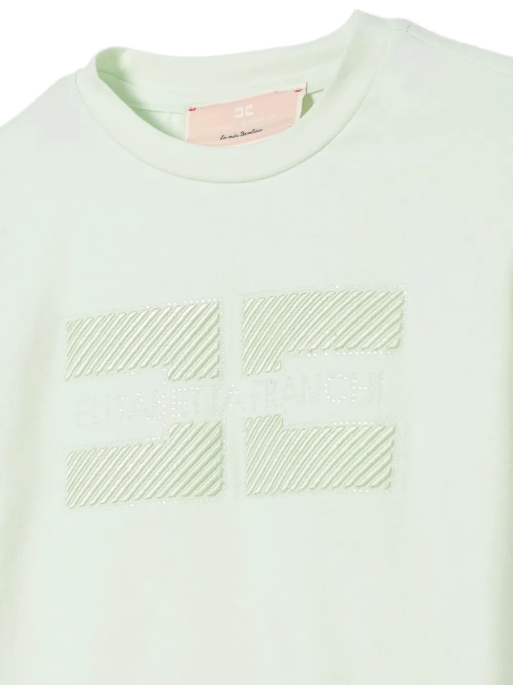 Shop Elisabetta Franchi La Mia Bambina Cotton T-shirt In Green