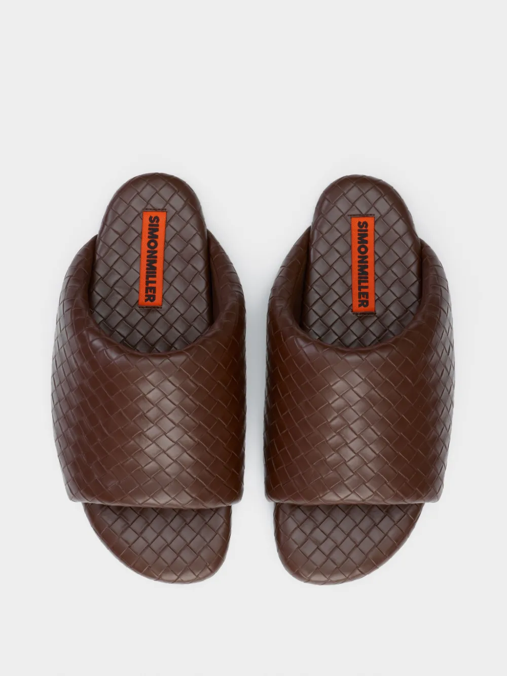 Simon Miller Woven-design Bubble Slides In Brown