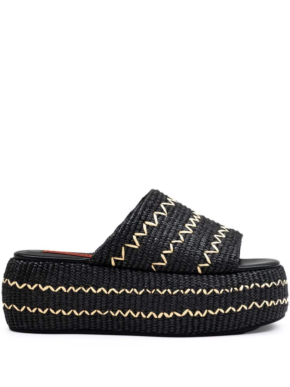 Simon Miller ZigZag Raffia Cloudy muiltjes Zwart