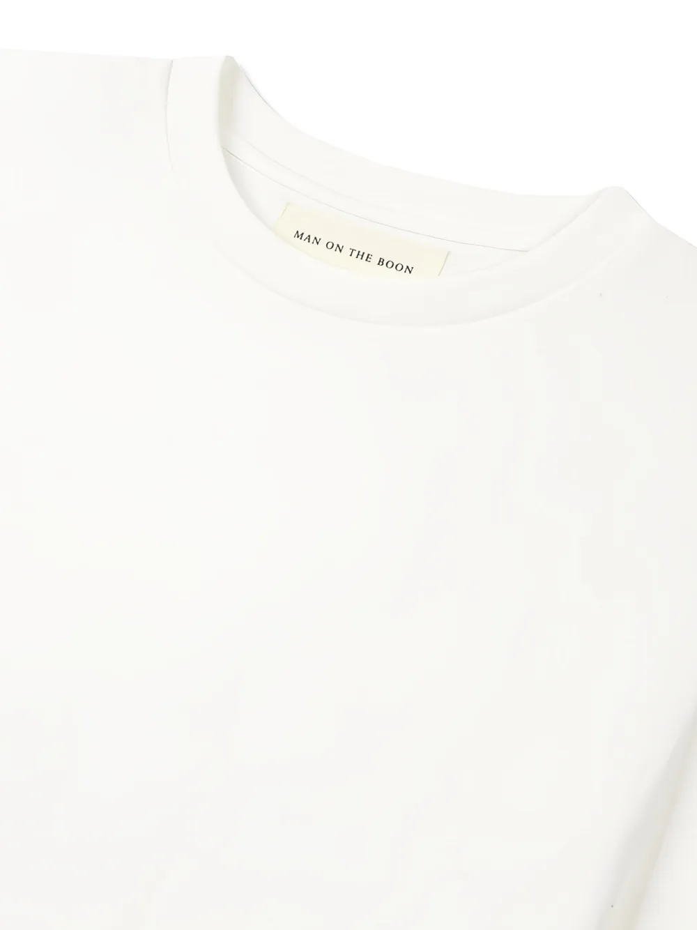 Man On The Boon. Katoenen T-shirt met ronde hals Wit