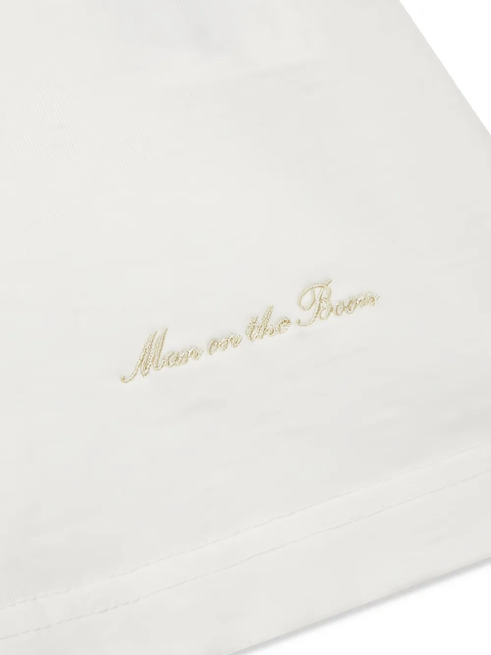 Man On The Boon. Katoenen T-shirt met ronde hals Wit