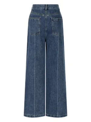 36 S ルイヴィトン デニム モノグラムパッチストレートカットジーンズ