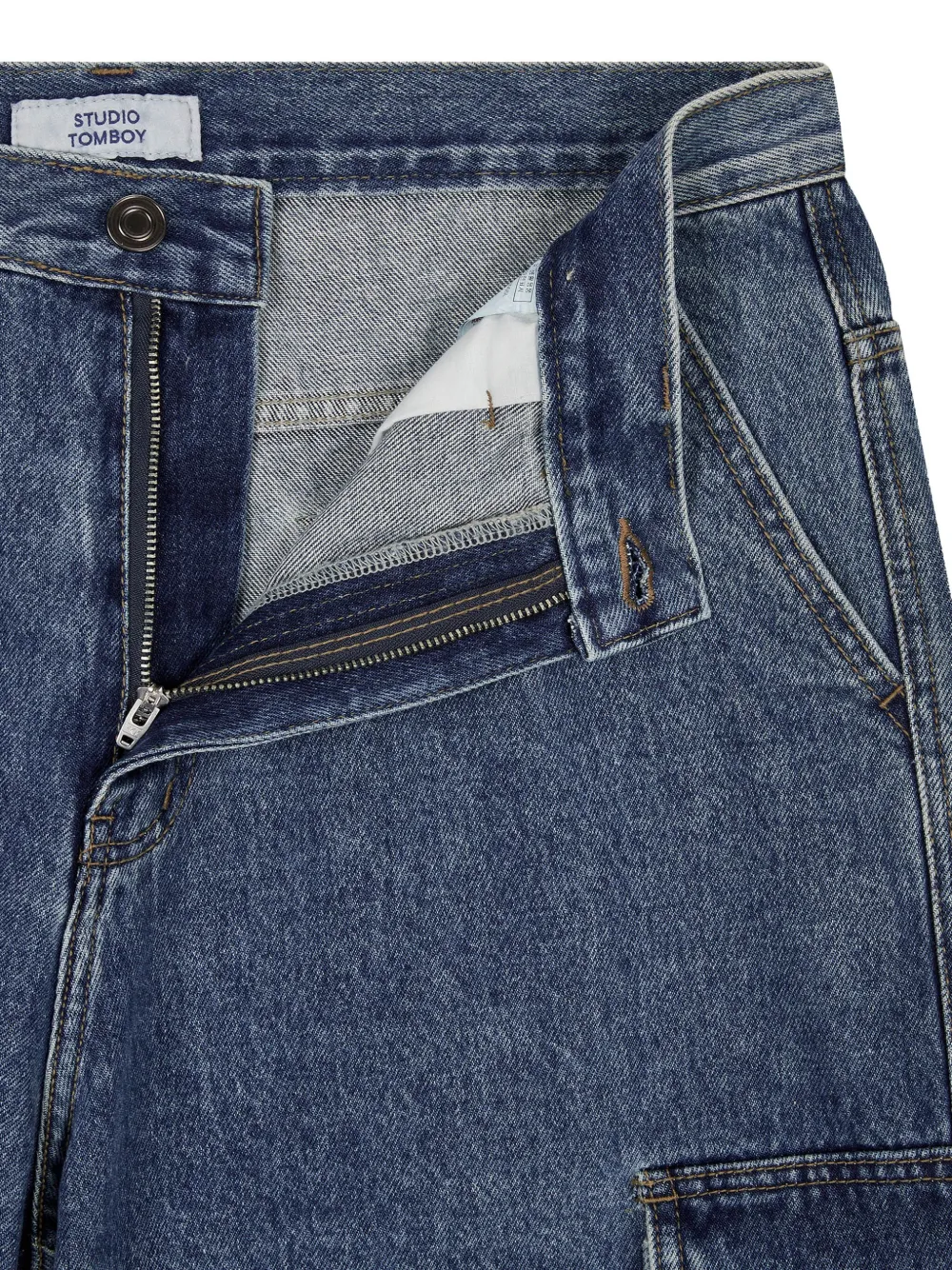 STUDIO TOMBOY Denim cargo shorts Blauw