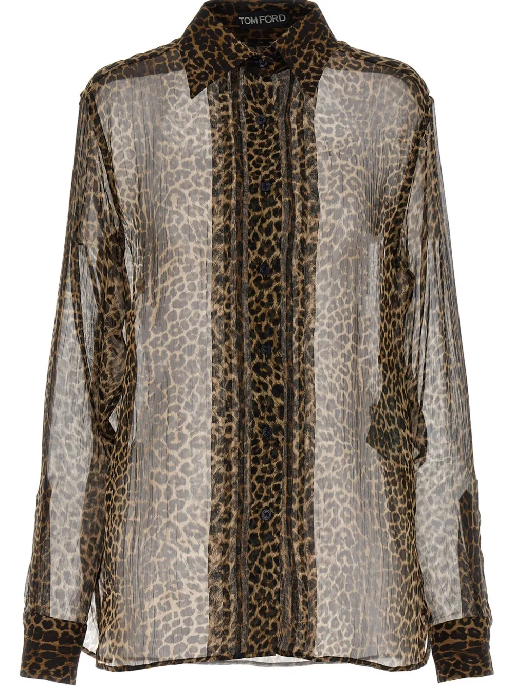 sheer leopard-print shirt