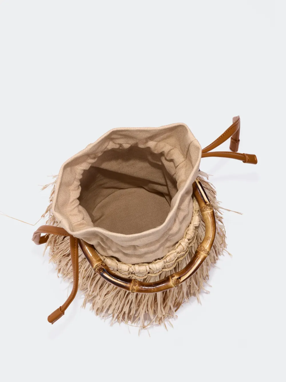 Simon Miller Tiki Fringe Bucket Bag In Nude