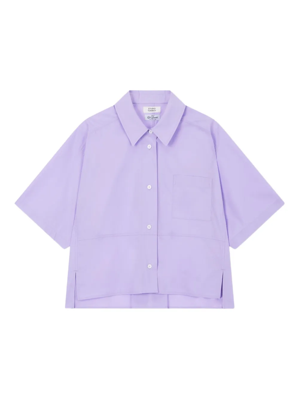 STUDIO TOMBOY Shirt met kraag en korte mouwen Paars