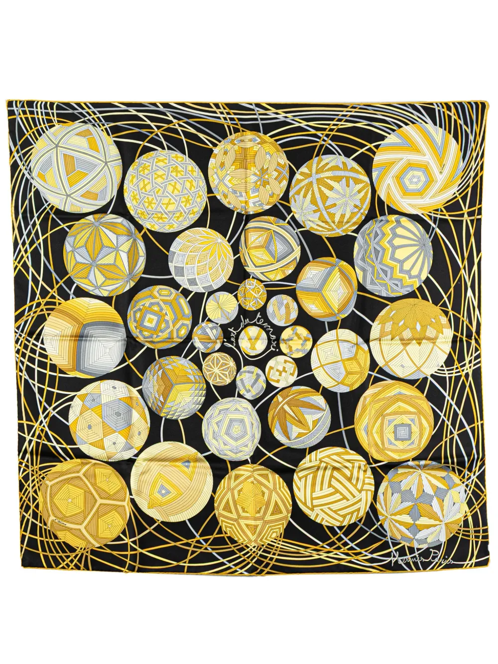 Hermès Pre-Owned 20th Century L'Art du Temari シルク スカーフ - イエロー Hermès Pre-Owned 20th Century L'Art du Temari シルク スカーフ - イエロー