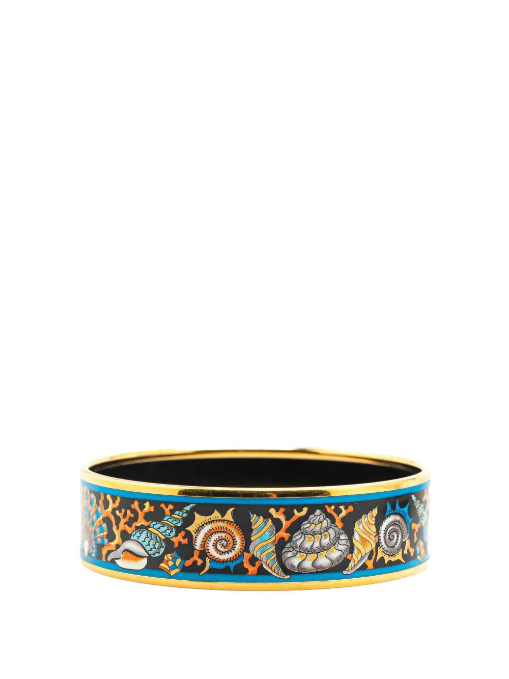 Hermès Pre-Owned 20th Century Wide Seashells Enamel Bangle 65 costume bracelet | Image 2