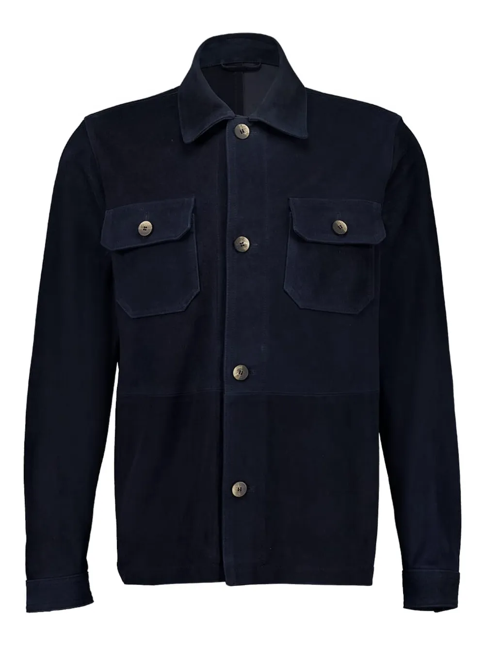 Ravi flap-pocket suede overshirt