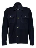 Frescobol Carioca Ravi flap-pocket suede overshirt - Blue