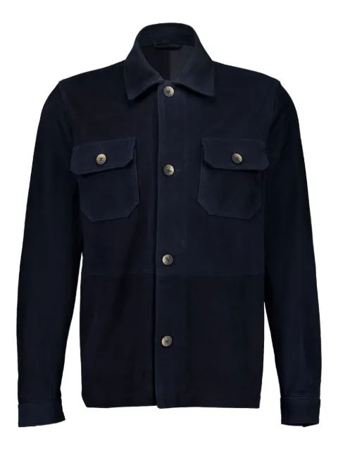 Frescobol Carioca Ravi flap-pocket suede overshirt