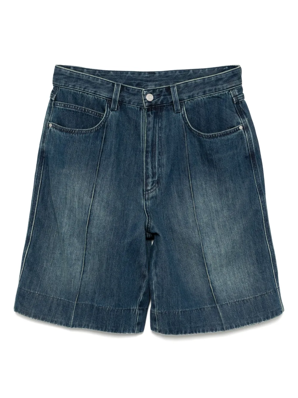 straight-leg denim shorts