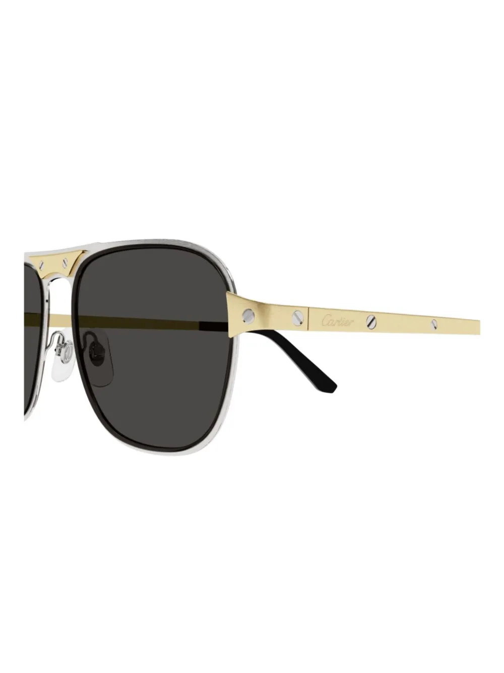 Cartier Eyewear Zonnebril met vierkant montuur Goud