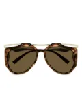 Saint Laurent Eyewear sculpted sunglasses - Brown