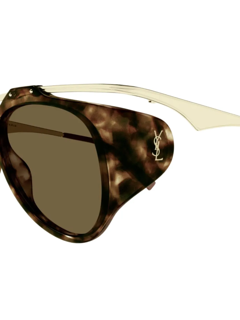 Saint Laurent Eyewear Zonnebril met bewerkt montuur Bruin