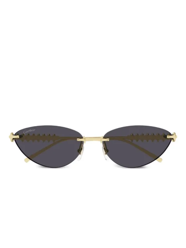 Cartier Eyewear Geometric-frame Sunglasses in Gold