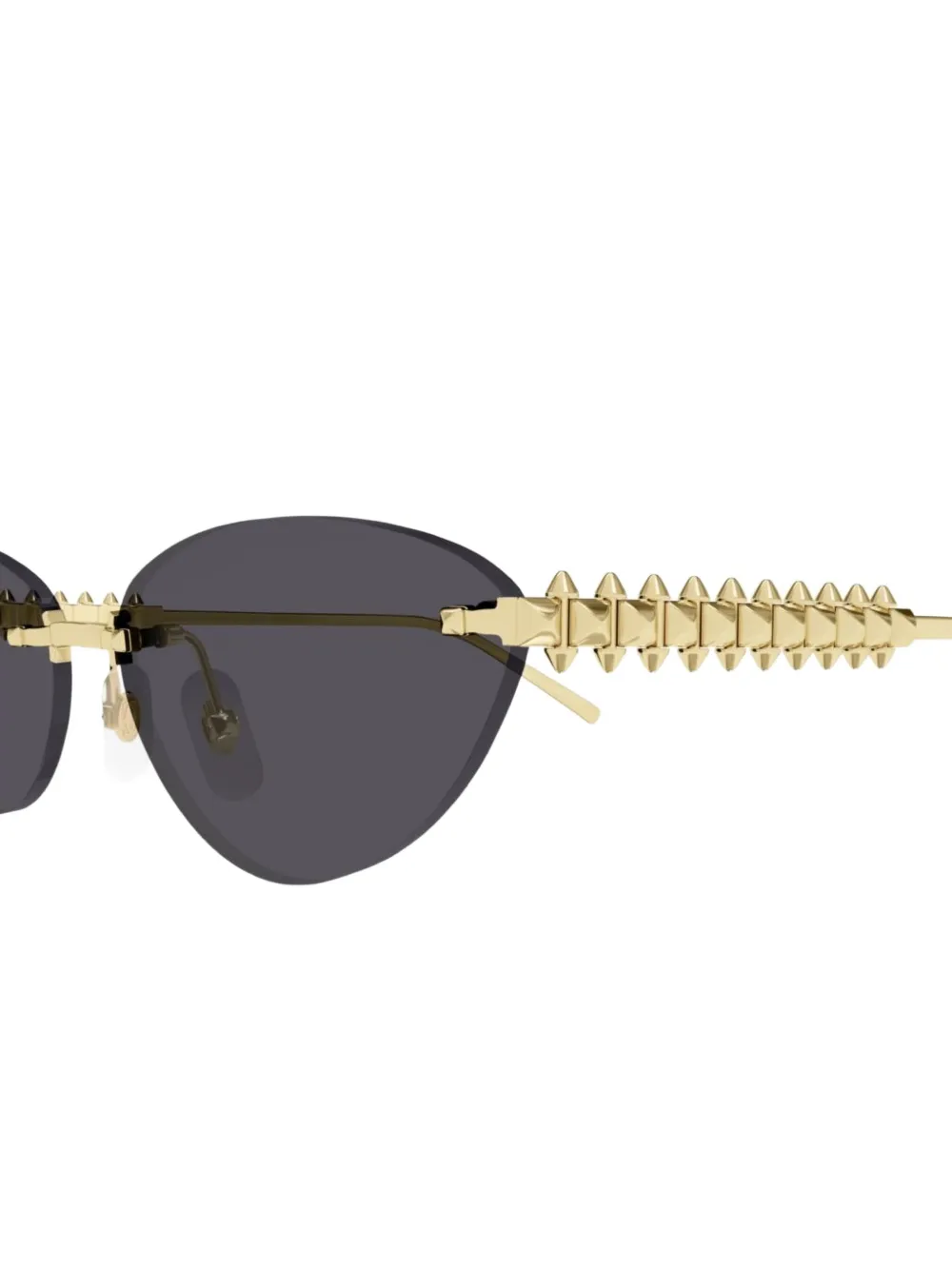Cartier Eyewear Geometric-frame Sunglasses in Gold, view 3