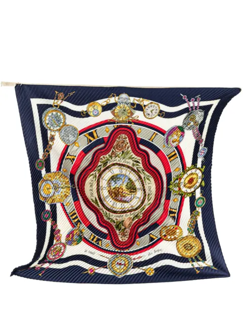 Hermès Pre-Owned foulard Parmi les Fleurs Je Compte les Heures Plisse en soie 20e siècle