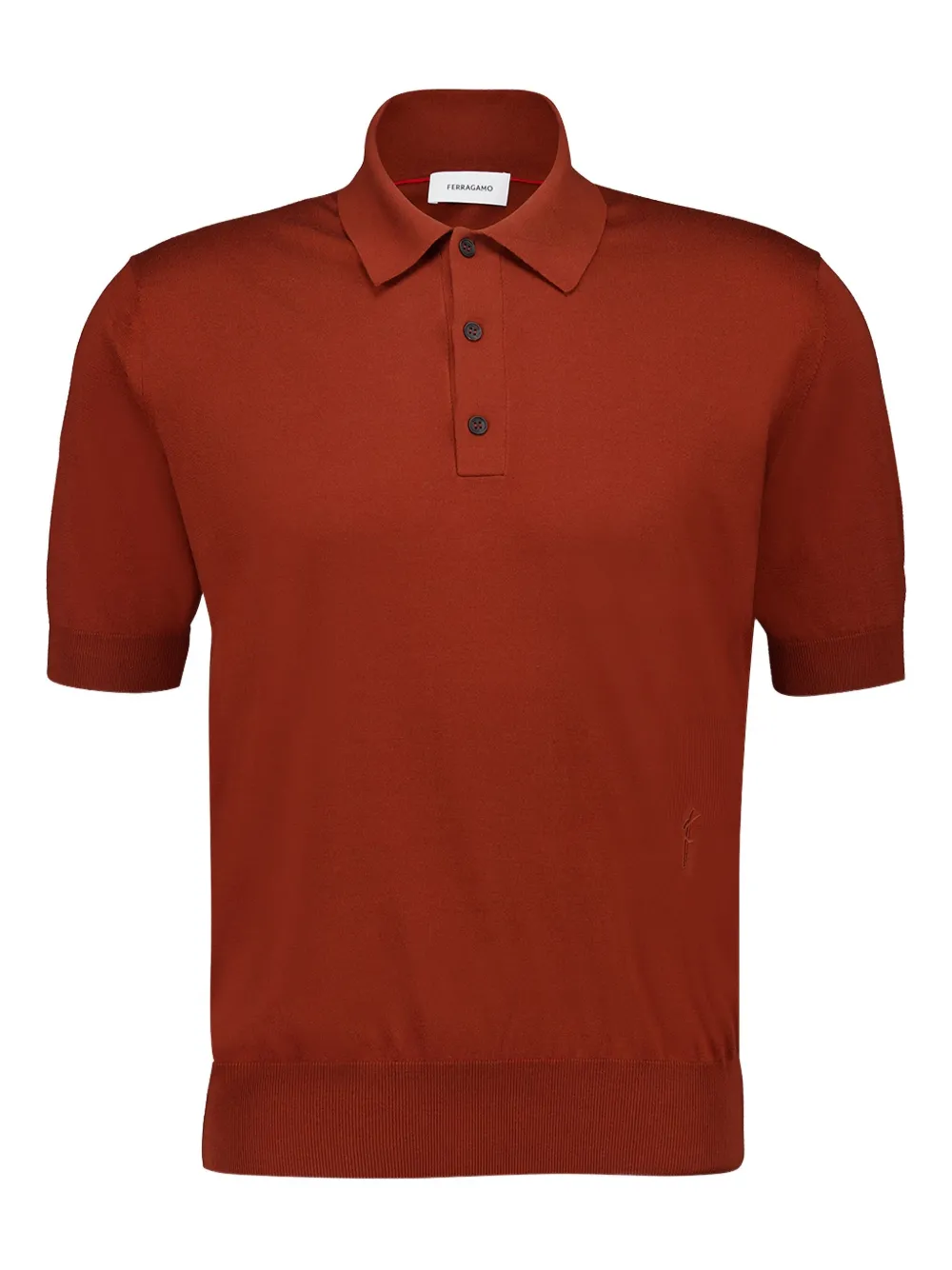 Ferragamo Fijngebreid poloshirt Bruin