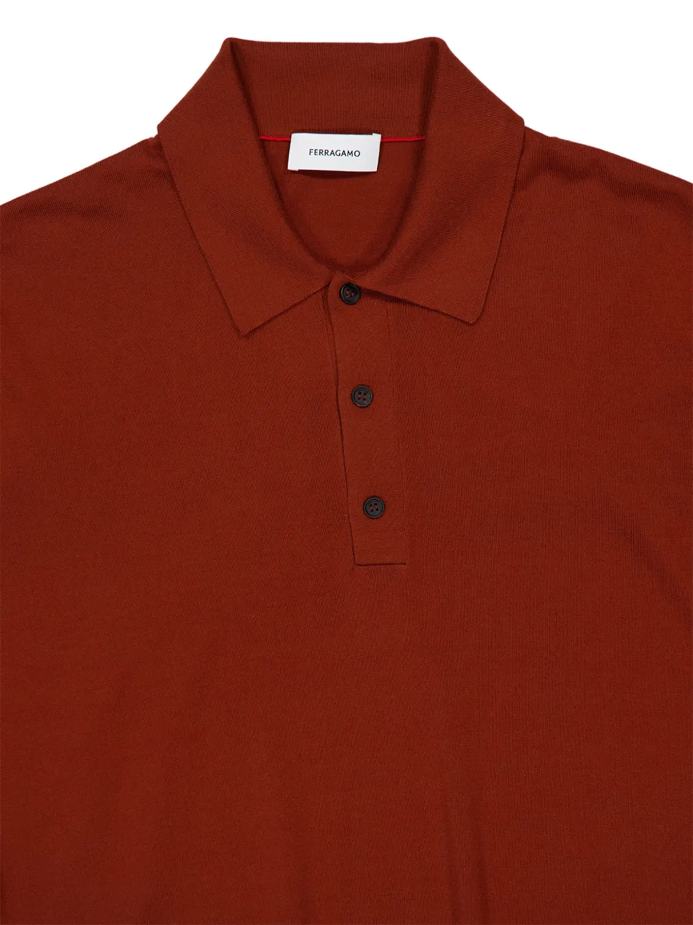 Ferragamo Fijngebreid poloshirt Bruin