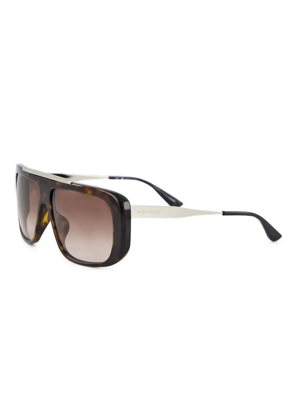 Alexander McQueen Eyewear Zonnebril met oversized montuur Bruin