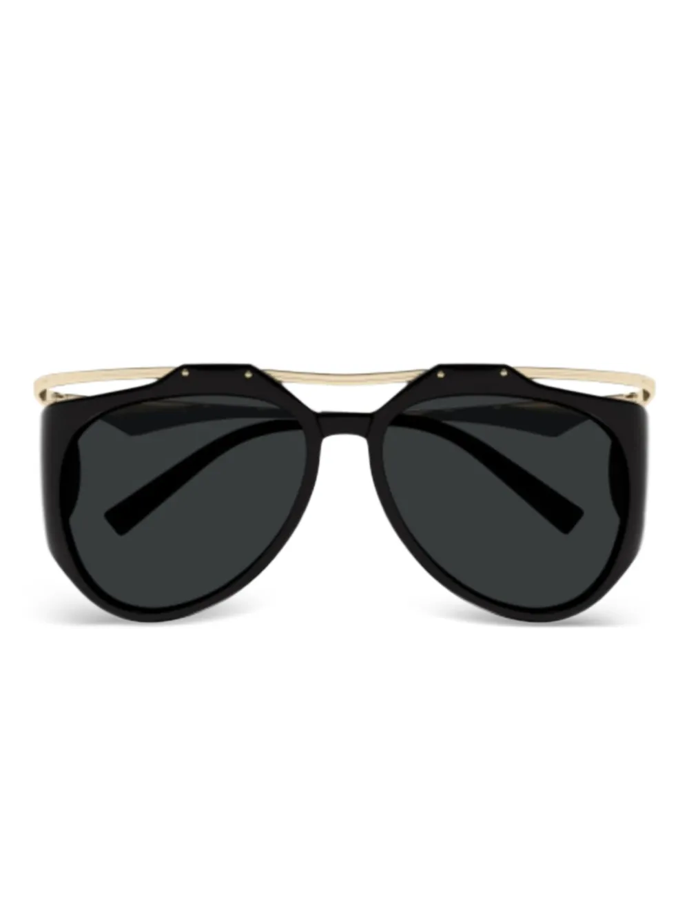 Saint Laurent Eyewear Zonnebril met bewerkt montuur Zwart
