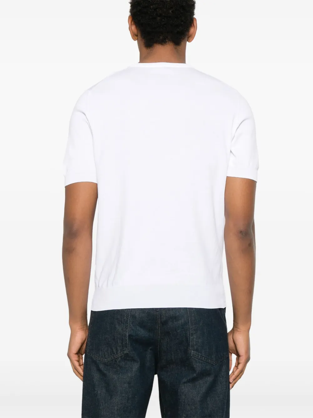 Barba Fijngebreid T-shirt Wit