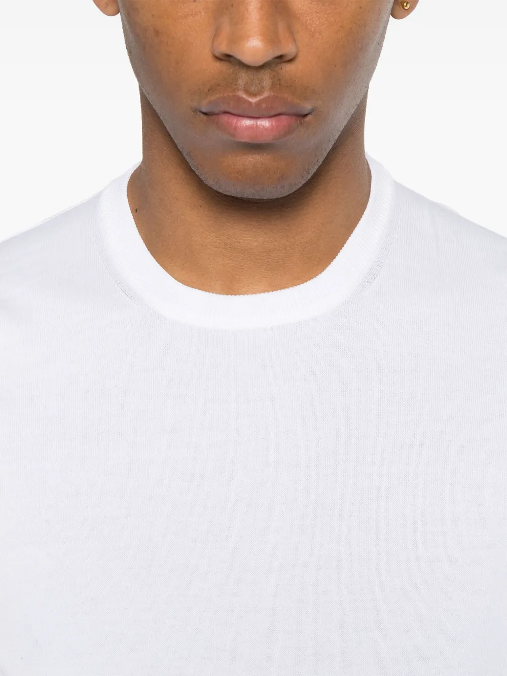 Barba Fijngebreid T-shirt Wit