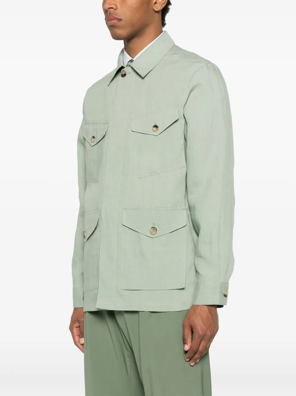 Paul Smith Linnen shirtjack Groen
