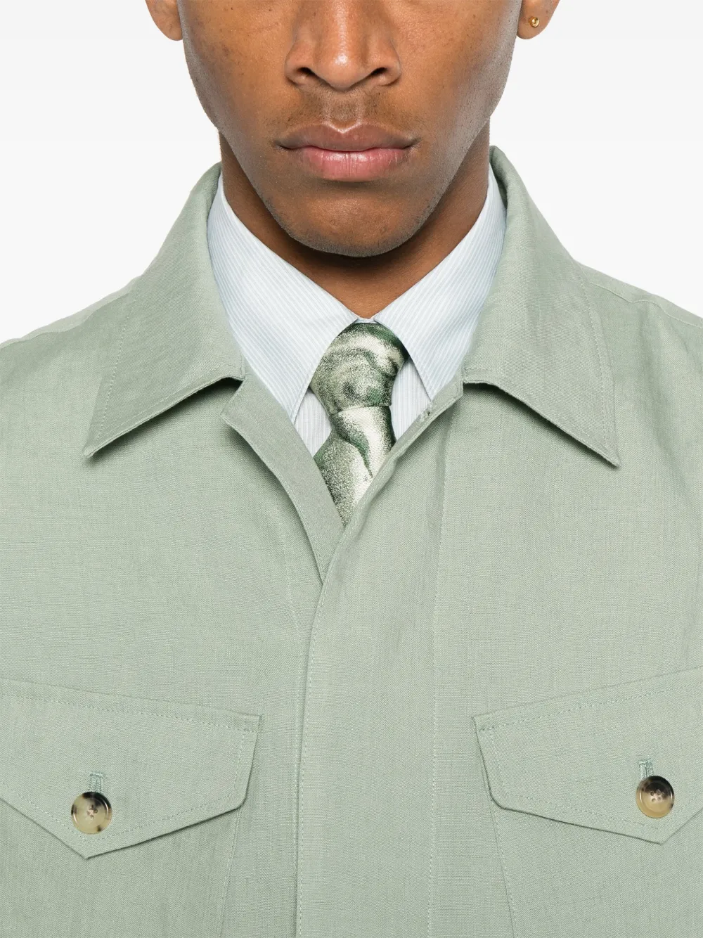 Paul Smith Linnen shirtjack Groen
