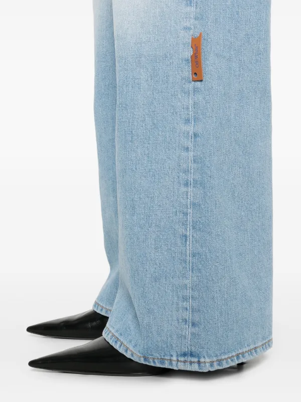 【関税込み】Off-White ブルー デニム ワイドレッグジーンズ Off-White ワイドジーンズ | ブルー | FARFETCH JP