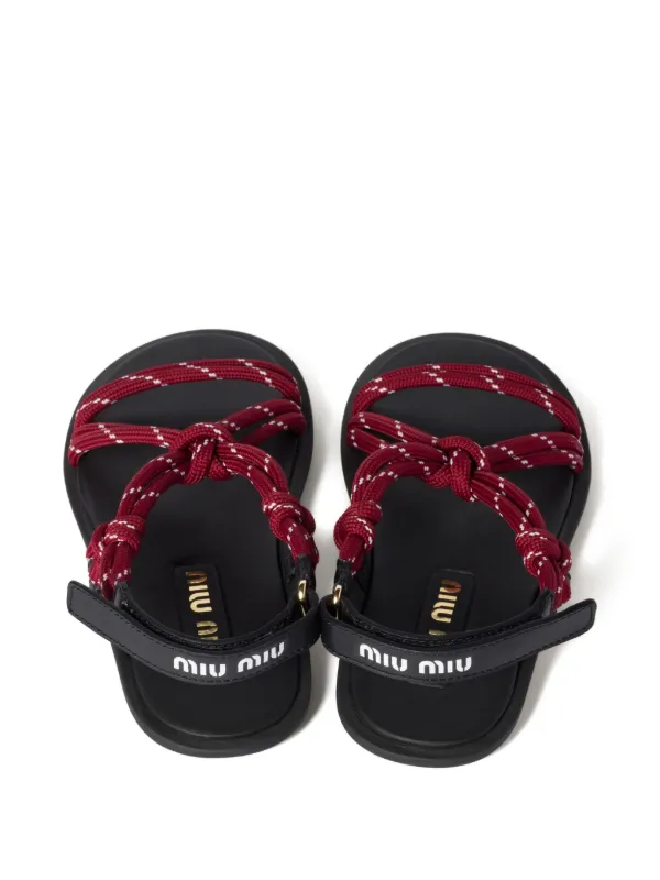 サンダル・ミュール MIU MIU Women Sandals 5I435EFA03506E F0SWS RED MIU MIU Women Sandals 5I435EFA03506E F0SWS RED (MiuMiu