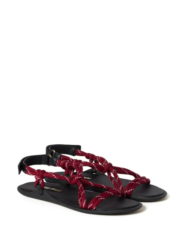 【miu miu】Riviere Code Leather Sandals ★送料関税込★ Miu Miu Riviere Cord and Leather Sandals | Saks Fifth Avenue