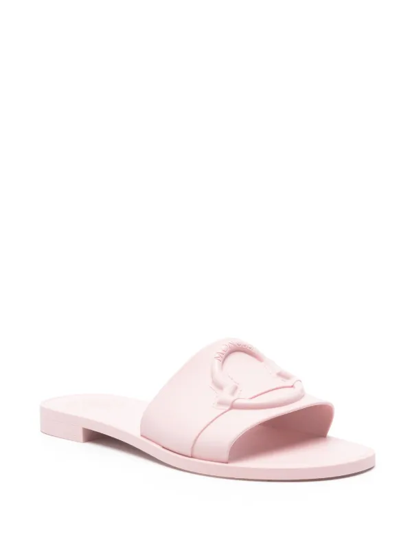 サンダル・ミュール MONCLER Pink fabric Mon Pocket slippers (4M00040M5080 51J) Moncler Pink nylon mule Mon Pocket | TheDoubleF