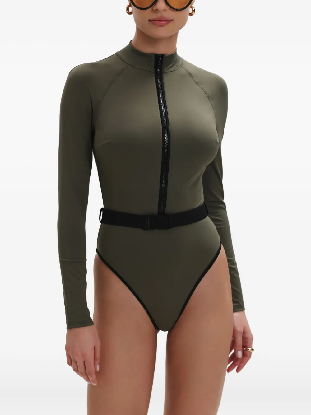 Noire Swimwear Badpak met lange mouwen Groen