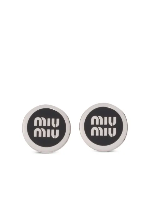 Miu Miu logo enamelled earrings