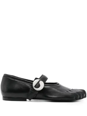 MM6 Maison Margiela Atomic サテン フラットシューズ | ブラック